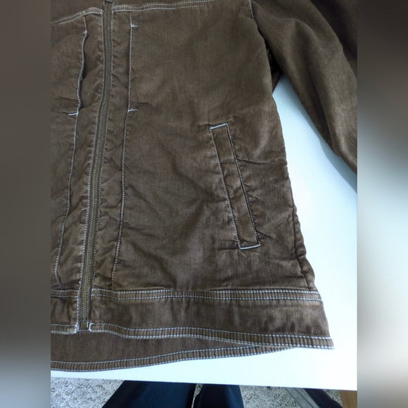 32 Bar Blues Men's Two Pocket Linen Blend Jacket Size Large Brown Zipper EUC - Picture 14 of 16